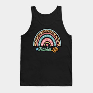 Rainbow Leopard We Belong Teacher Life Tank Top